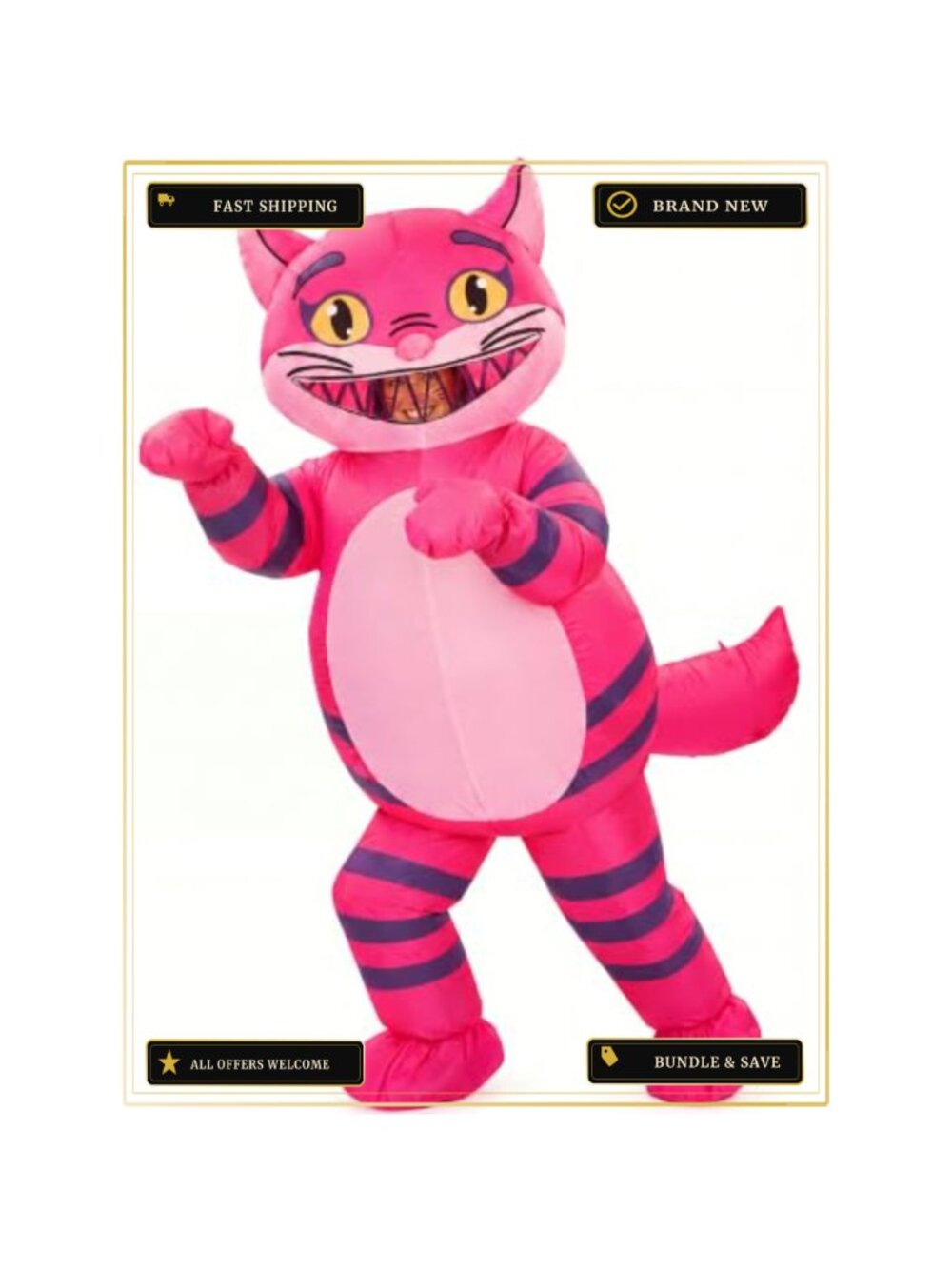 Inflatable Cat Costume Adult Halloween Polyester Blow Up Cosplay